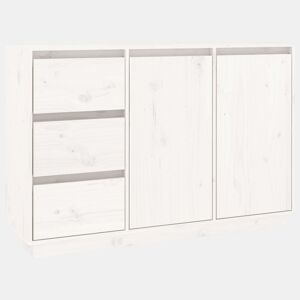 vidaXL Aparador 111x34x75 cm madeira de pinho maciça branco