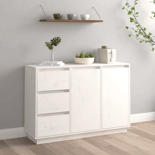 vidaXL Aparador 111x34x75 cm madeira de pinho maciça branco vidaXL Aparador 111x34x75 cm madeira de pinho maciça branco