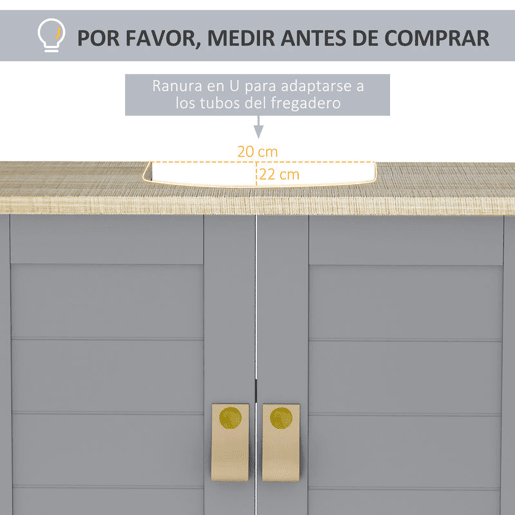 kleankin Conjunto Móveis Casa de Banho Coluna Casa de banho e Móvel para Lavatório Pousar com Prateleira Ajustável Estilo Moderno 39x30x168 cm 60x30x60 cm Cinza