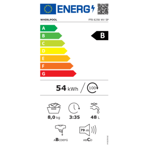 Máquina de lavar Whirlpool Corporation FFB8258WVSP 8 kg 1100 rpm
