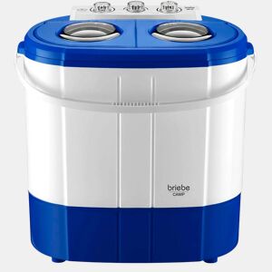 Briebe WM1140 Mini Máquina de Lavar Roupa Portátil com Centrifugadora, Ideal para Campismo, 3Kg, 2 Compartimentos, 190 , BrancoAzul