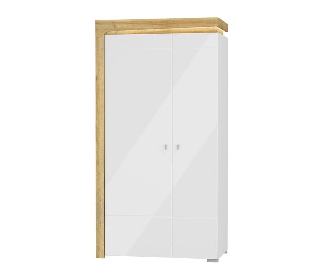 Armario 2 puertas con led teo blanco y madera