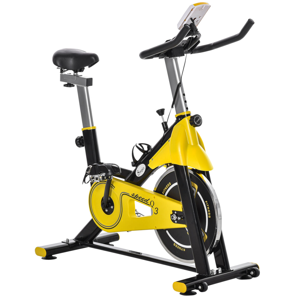 Bicicleta Estática Acero, ABS HOMCOM, deportes y ocio - fitness