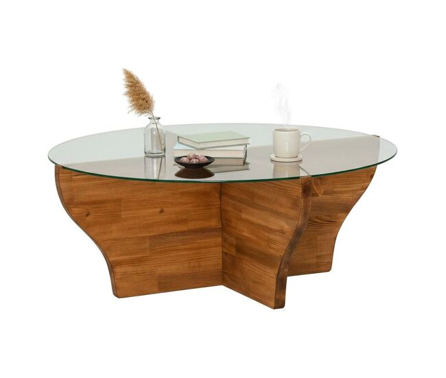 Mesa de Centro Revistero de Madera Maciza