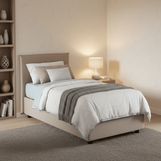Cama de solteiro de tecido