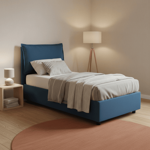 Cama de solteiro de tecido Cama de solteiro de tecido