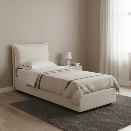 Cama de solteiro de tecido Cama de solteiro de tecido