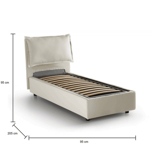 Cama de solteiro de tecido Cama de solteiro de tecido