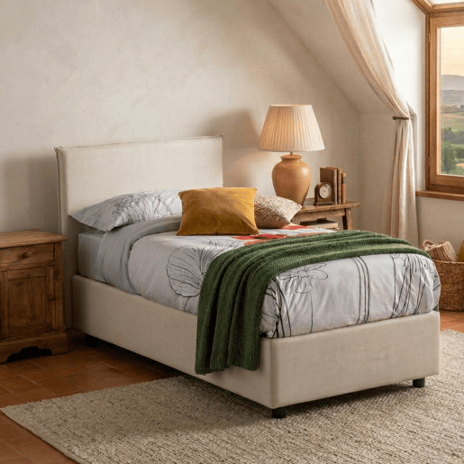 Cama de solteiro de tecido Cama de solteiro de tecido