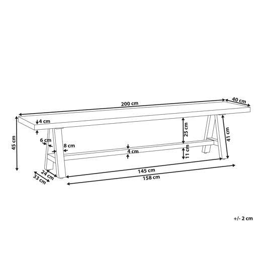 Banco de jardim TONNARE 200 cm Betão Cinzento