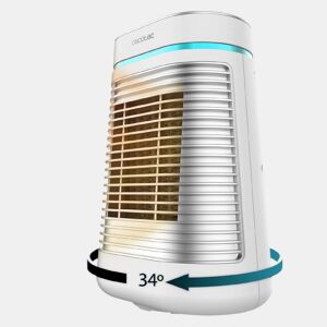 Cecotec Aquecedor cerâmico de mesa com 1500 W, função Oscilação, ecrã digital, termóstato ajustável e 3 modos de funcionamento.
