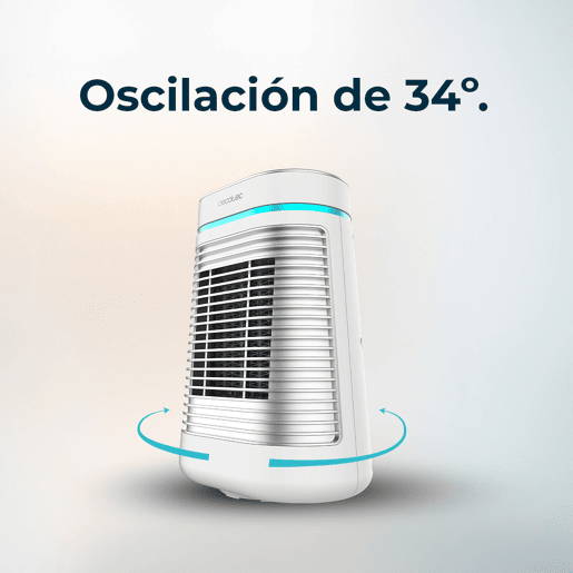 Cecotec Aquecedor cerâmico de mesa com 1500 W, função Oscilação, ecrã digital, termóstato ajustável e 3 modos de funcionamento.