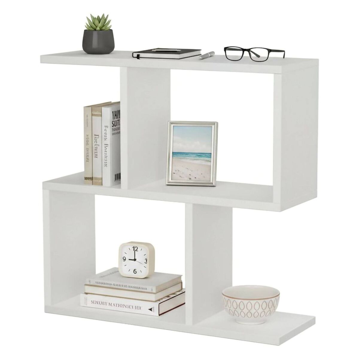 Mesa de centro multisusos con revistero de madera nobilitada