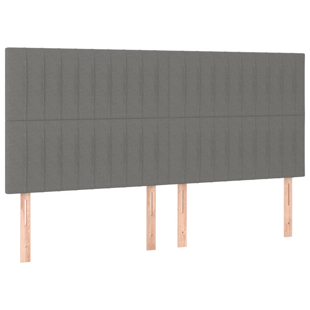 Cabeceros 4 unidades de tela Alto 160 Gris Oscuro