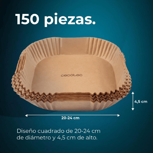 Cecotec Pacote de 150 papéis para fritadeira de ar. Cecotec Pacote de 150 papéis para fritadeira de ar.