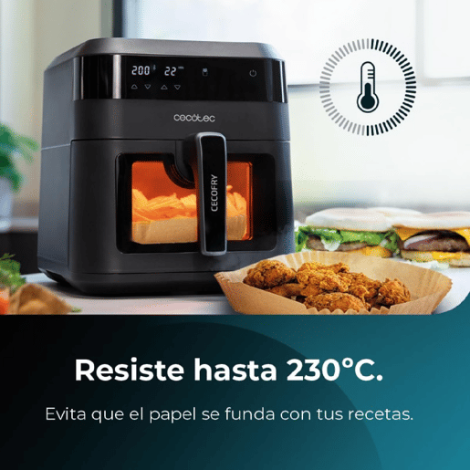 Cecotec Pacote de 150 papéis para fritadeira de ar. Cecotec Pacote de 150 papéis para fritadeira de ar.