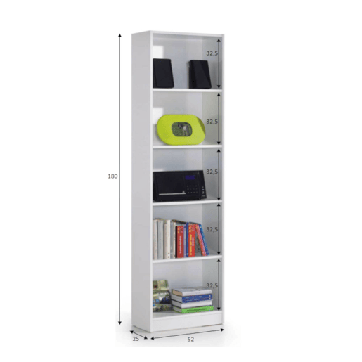 Estante de livros com efeito madeira
