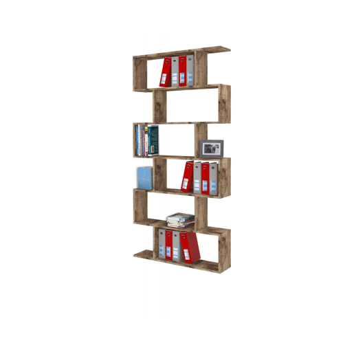 Estante de livros com efeito madeira
