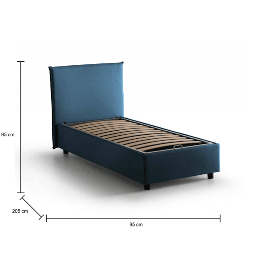 Cama de solteiro de tecido Cama de solteiro de tecido