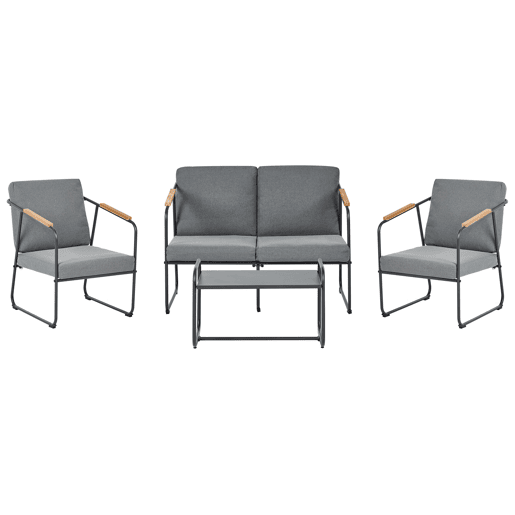 Beliani Conjunto lounge Aço VEZZANA
