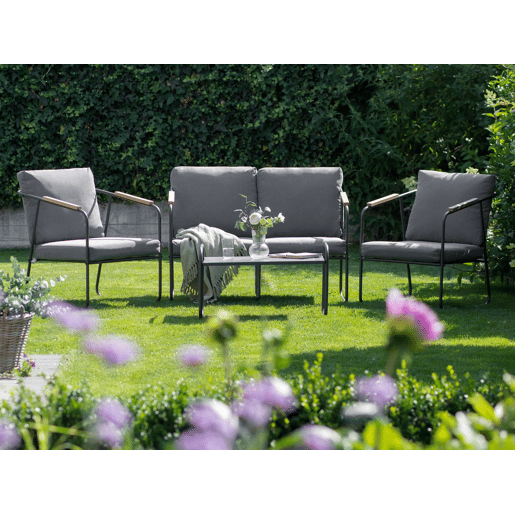 Beliani Conjunto lounge Aço VEZZANA