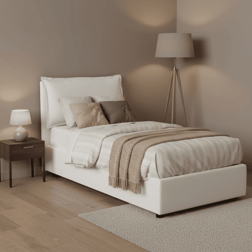 Cama de solteiro de tecido