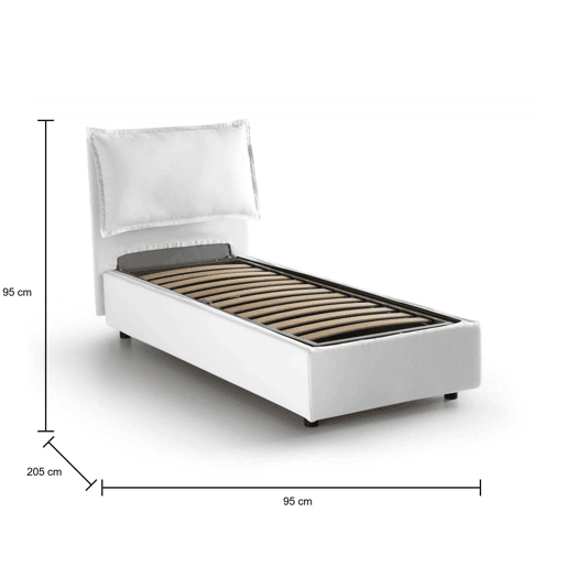Cama de solteiro de tecido