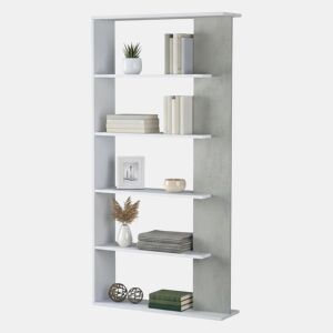 Estante de livros com efeito madeira