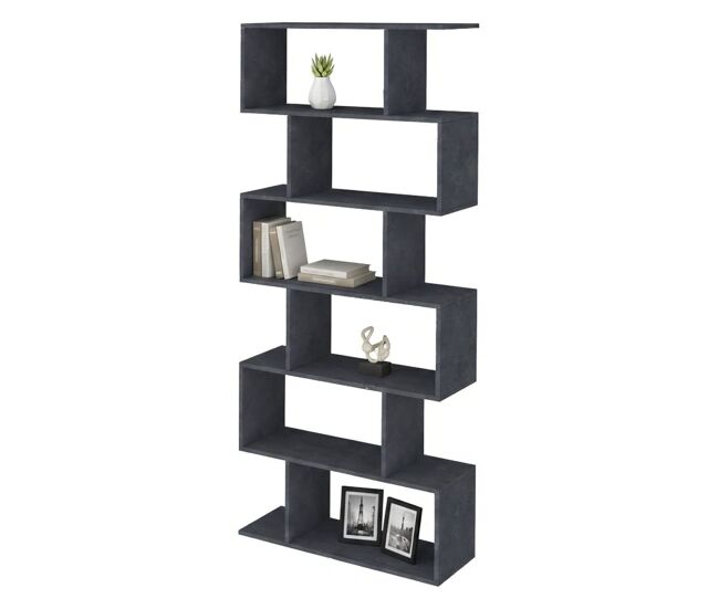Estante de livros com efeito madeira