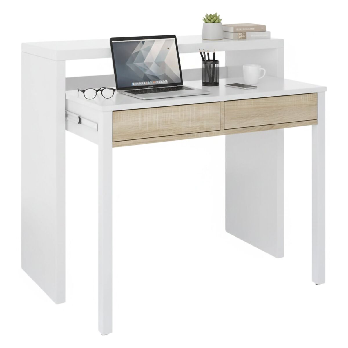 Mesa com efeito de madeira