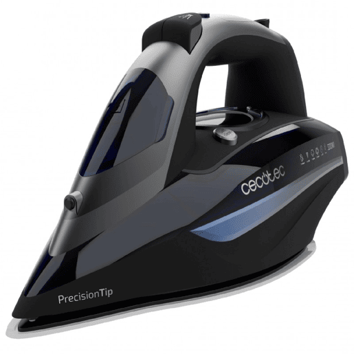Cecotec Ferro de engomar horizontal com 3200 W, jato de vapor de 285 gmin, base anodizada e ecrã LCD.