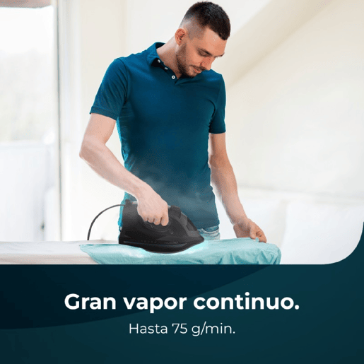 Cecotec Ferro de engomar horizontal com 3200 W, jato de vapor de 285 gmin, base anodizada e ecrã LCD.