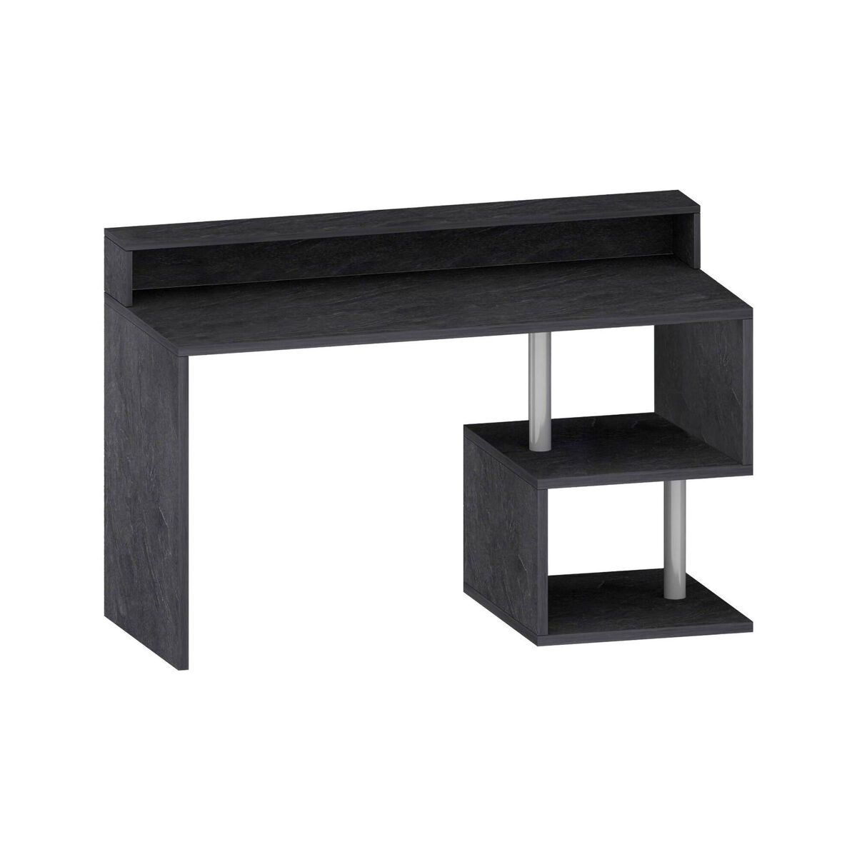 Escritorio 2 Estantes en Madera Noble 140x60 Gris