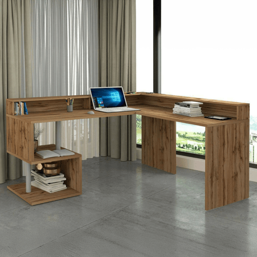 Mesa com efeito de madeira