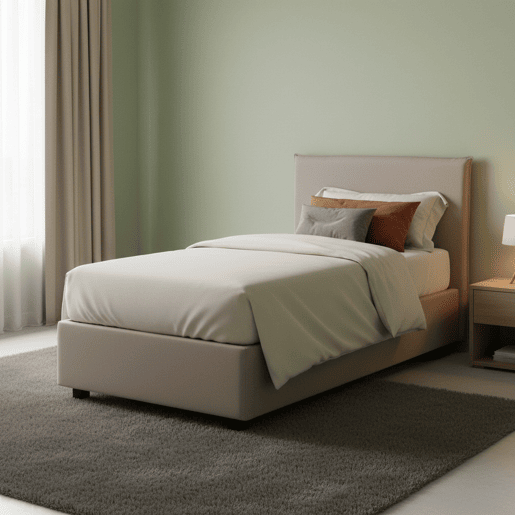 Cama de solteiro de tecido