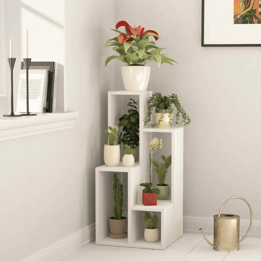 Estante de livros com efeito madeira