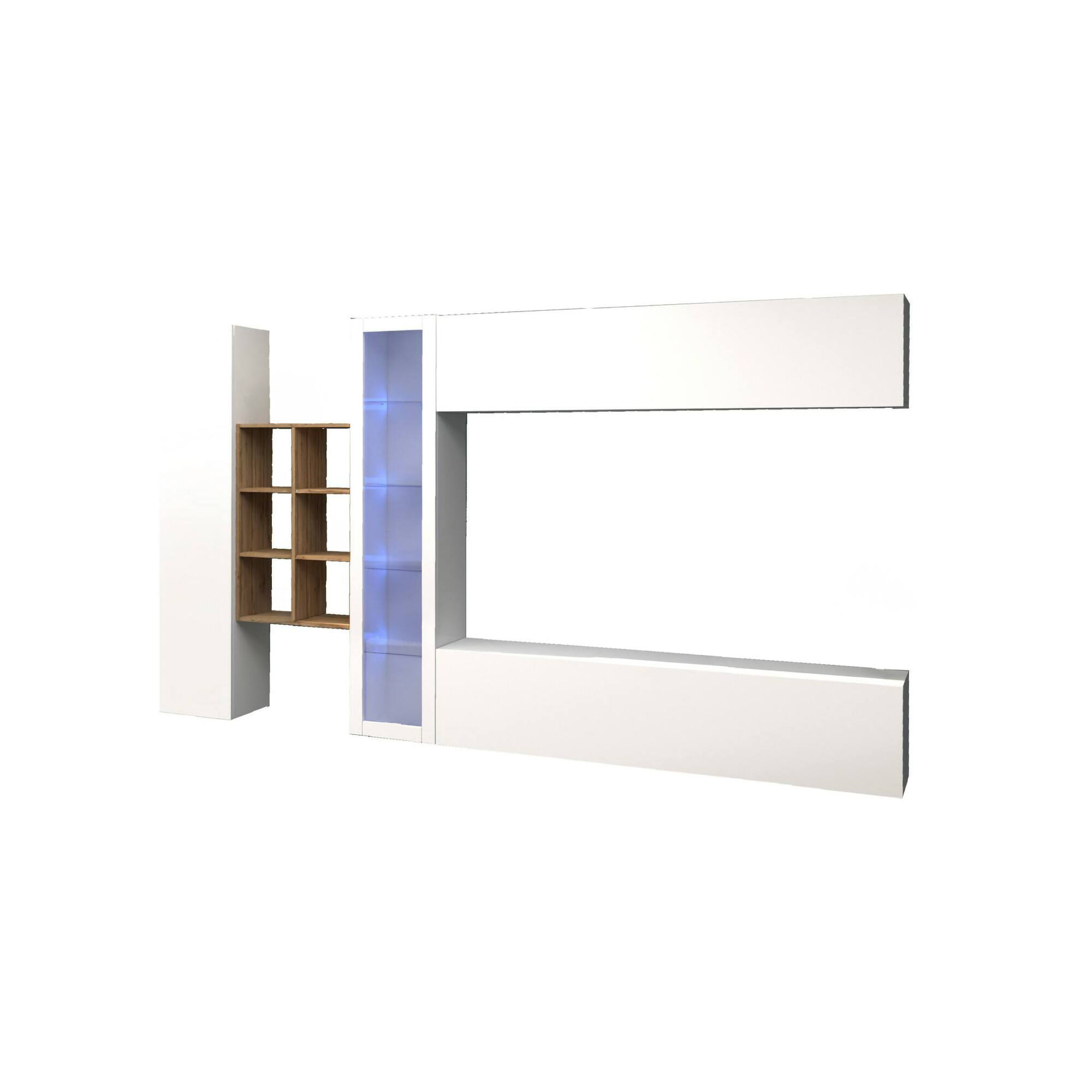 Parede montada com efeito madeira 320