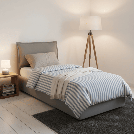 Cama de solteiro de tecido