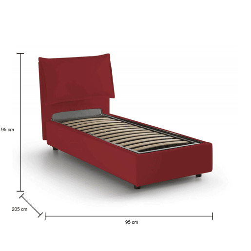 Cama de solteiro de tecido Cama de solteiro de tecido