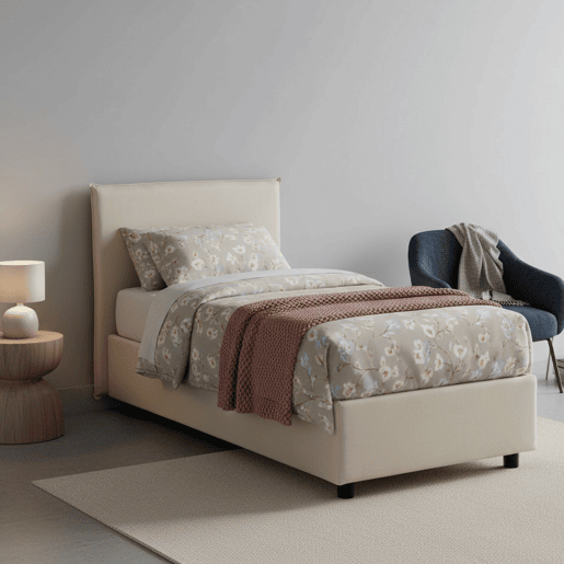 Cama de solteiro de tecido
