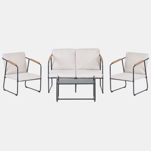 Beliani Conjunto lounge Aço VEZZANA