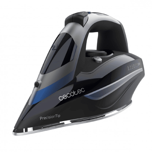 Cecotec Ferro de engomar horizontal com bomba de 3200 W, jato de vapor de 285 gmin e base anodizada ultradeslizante para uma durabilidade máxima.