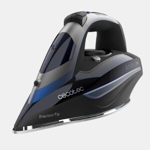 Cecotec Ferro de engomar horizontal com bomba de 3200 W, jato de vapor de 285 gmin e base anodizada ultradeslizante para uma durabilidade máxima.