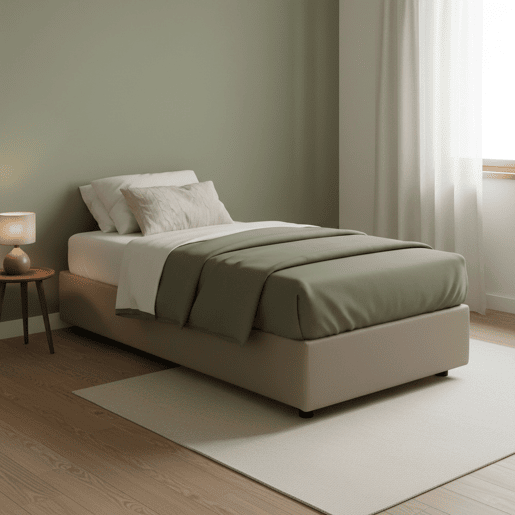 Cama de solteiro de tecido