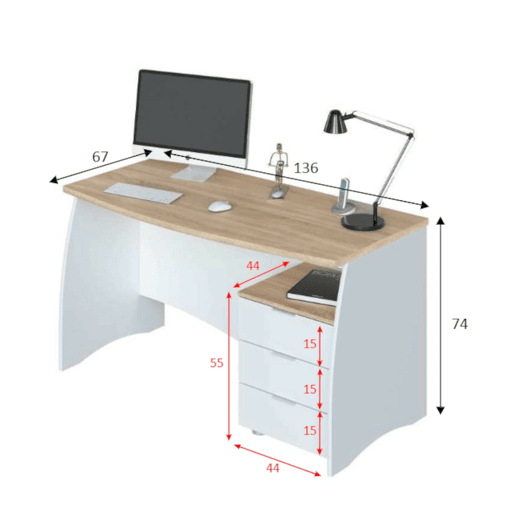 Mesa com efeito de madeira
