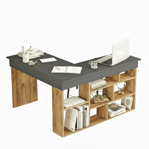 Mesa com efeito de madeira