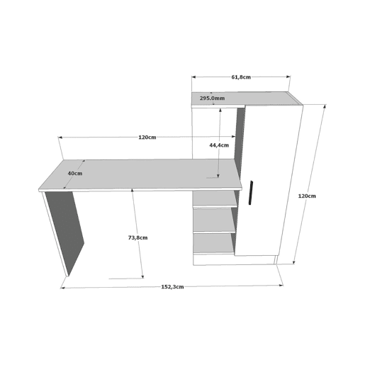 Mesa com efeito de madeira