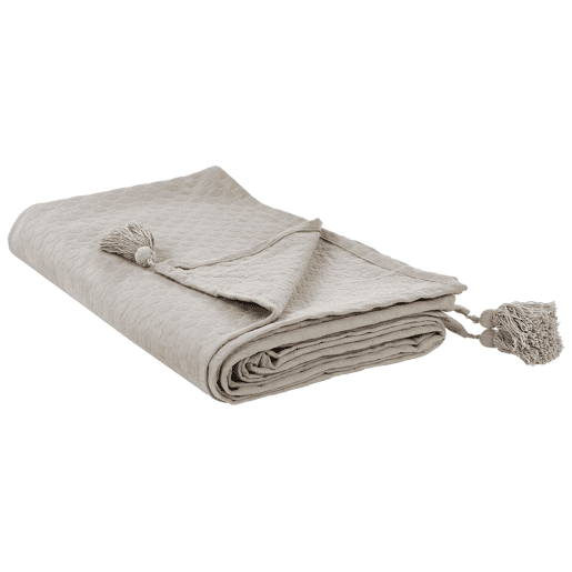 Colcha LINDULA Algodão 200 x 220 cm Taupe Colcha LINDULA Algodão 200 x 220 cm Taupe