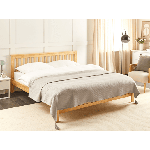 Colcha LINDULA Algodão 200 x 220 cm Taupe Colcha LINDULA Algodão 200 x 220 cm Taupe