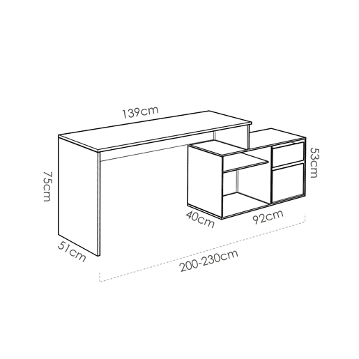 Mesa com efeito de madeira